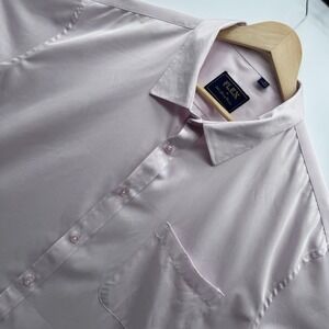 Flex Mens Luxury Collection Shirt 3XL Pink Short Sleeve Button Down